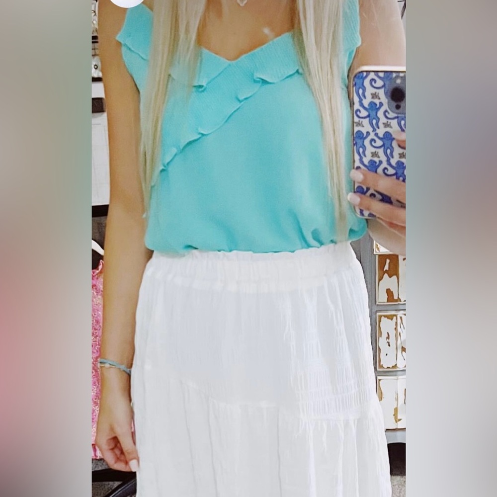 Naked Zebra Womens S Mint Green Cami Tank Top Boho Fall Festival Coastal Preppy - Picture 2 of 12